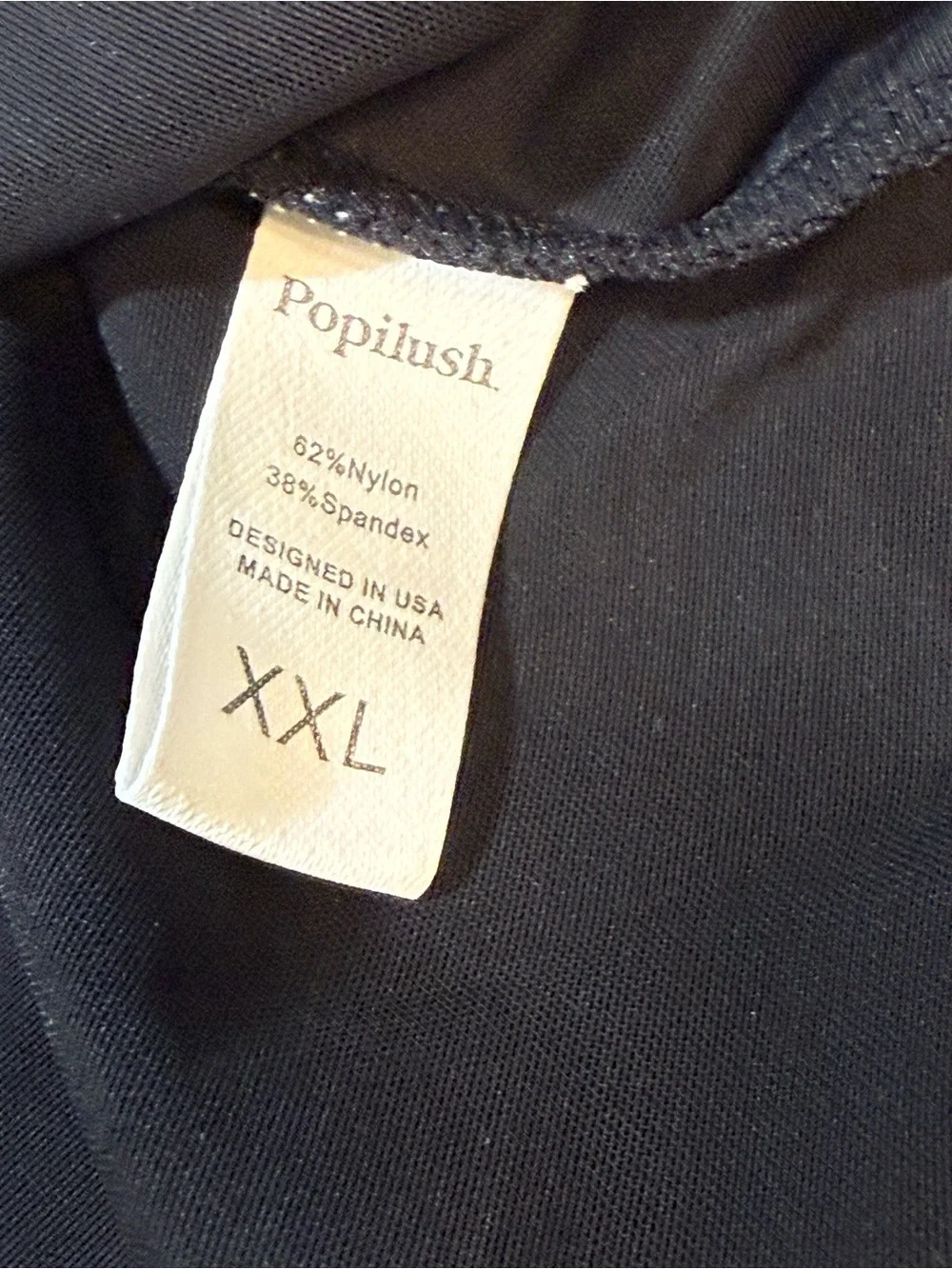 New Popilush Slimming Black Lace Trim Bodysuit - Black. XXL